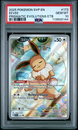 2025 POKEMON SVP EN-SV BLACK STAR PROMO #173 EEVEE PSA 10 - Image 1
