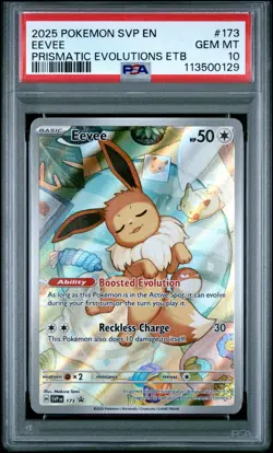 2025 POKEMON SVP EN-SV BLACK STAR PROMO #173 EEVEE PSA 10 - Image 1