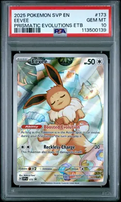 2025 POKEMON SVP EN-SV BLACK STAR PROMO #173 EEVEE PSA 10 - Image 1