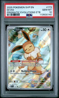 2025 POKEMON SVP EN-SV BLACK STAR PROMO #173 EEVEE PSA 10 - Image 1