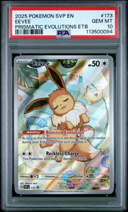 2025 POKEMON SVP EN-SV BLACK STAR PROMO #173 EEVEE PSA 10 - Image 1
