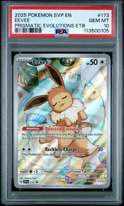2025 POKEMON SVP EN-SV BLACK STAR PROMO #173 EEVEE PSA 10 - Image 1