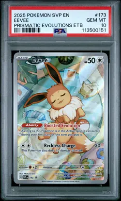 2025 POKEMON SVP EN-SV BLACK STAR PROMO #173 EEVEE PSA 10 - Image 1