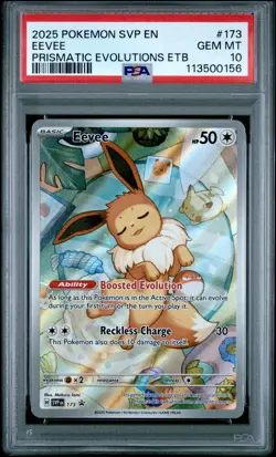 2025 POKEMON SVP EN-SV BLACK STAR PROMO #173 EEVEE PSA 10 - Image 1