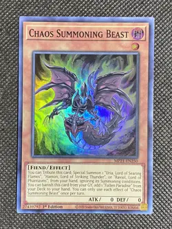 YuGiOh! - Chaos Summoning Beast MP21-EN250 Super Rare 1st Edition Near Mint - Image 1