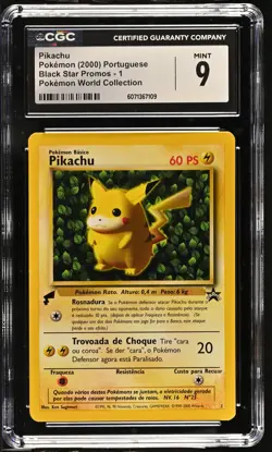 CGC 9 MINT Pikachu Black Star Promo 1 Pokemon World Collection Card - Image 1