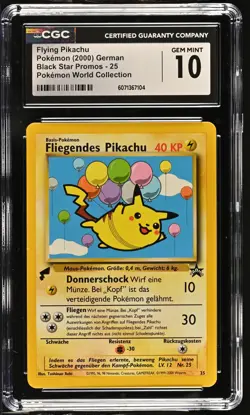CGC 10 Flying Pikachu Black Star Promo 25 Pokemon World Collection Card - Image 1