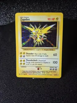 Pokemon TCG Zapdos Base Set Holo Unlimited Rare Card 16/102 Near Mint - Image 1