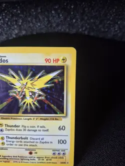Pokemon TCG Zapdos Base Set Holo Unlimited Rare Card 16/102 Near Mint - Image 2
