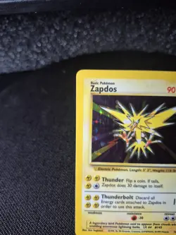 Pokemon TCG Zapdos Base Set Holo Unlimited Rare Card 16/102 Near Mint - Image 3