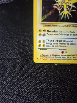 Pokemon TCG Zapdos Base Set Holo Unlimited Rare Card 16/102 Near Mint - Image 4