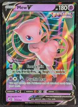 Mew V 2021 Fusion Strike Full Art Ultra Rare Pokemon Card 113/264 (NM) - Image 1