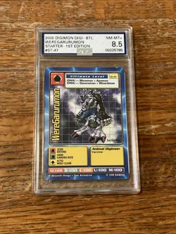 Digimon TCG #St-47 WereGarurumon 1st Edition Card Graded AGS 8.5 NM-MT+ - Image 3