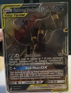 Pokemon TCG Umbreon & Darkrai GX Holo Card 125/236 Sm-Unified Minds Tag Team - Image 1
