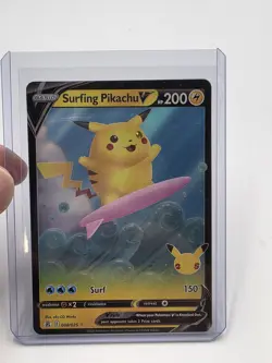 Surfing Pikachu V 008/025 - Celebrations - Holo Pokemon Card Near Mint (NM) - Image 1