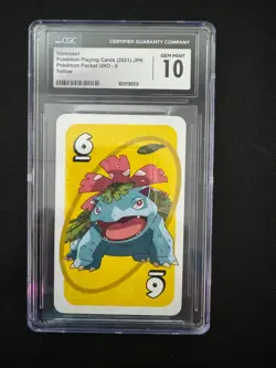 2021 Pokemon Pocket Uno Venusaur #6 Yellow CGC 10 Gem Mint - Image 1