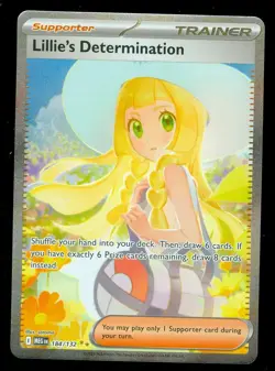 Pokemon LILLIE'S DETERMINATION 184/132 Mega Evolution SPECIAL ILLUSTRATION RARE - Image 1