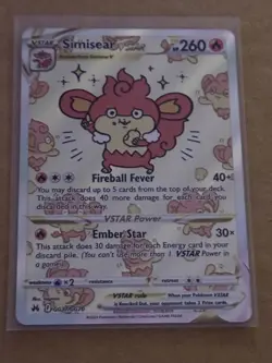 Simisear VSTAR GG37/GG70 Crown Zenith: Galarian Gallery Ultra Rare Pokemon TCG - Image 1