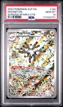 2024 POKEMON SVP EN-SV BLACK STAR PROMO #159 MAGNETON PSA 10 - Image 1