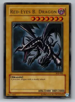 Red-Eyes Black Dragon SDJ-001 Yugioh Unlimited Edition LP Ultra Rare - Image 1