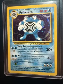 Poliwrath - 13/102 - Pokemon Base Set Unlimited Holo Rare Card WOTC LP/MP - Image 3