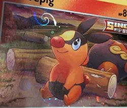 Tepig 2021 Black Star Promo Cosmos Holo HD Swirl Pokemon Card SWSH172 (NM) - Image 2