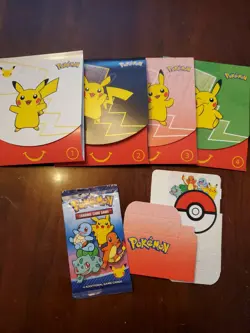 2021 McDonald's 25th anniversary pokemon promo card FIVE (5) packs sealed - Image 1