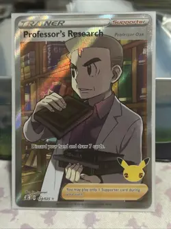 Pokemon TCG Professor's Research (Full Art) Celebrations 024/025 Holo Ultra Rare - Image 1
