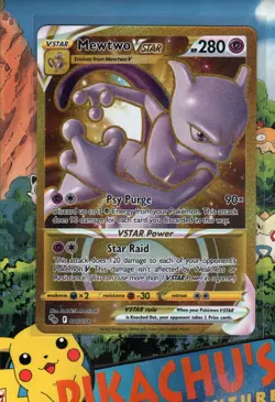 Pokemon TCG Mewtwo VSTAR 086/078 Gold Secret Rare Holo Pokemon GO NM/M - Image 1