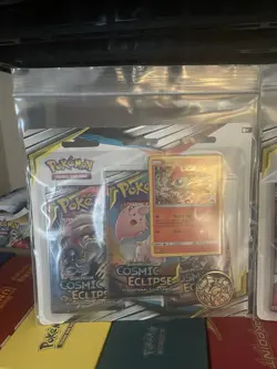 Pokemon Sun Moon Cosmic Eclipse 3 Pack Blister Lot 2 Celebi Victini New Sealed - Image 2