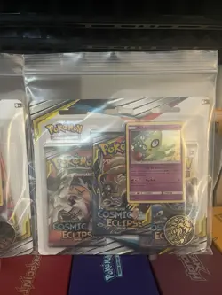 Pokemon Sun Moon Cosmic Eclipse 3 Pack Blister Lot 2 Celebi Victini New Sealed - Image 3