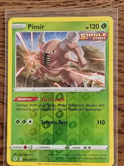 Pokemon Evolving Skies Pinsir 001/203 REVERSE HOLO PACK FRESH NM - Image 1
