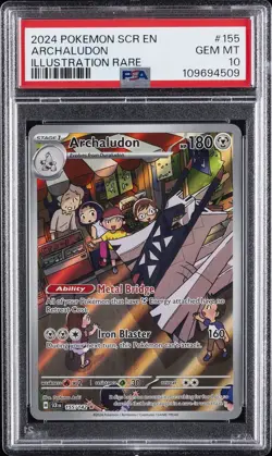 2024 POKEMON SCR EN-STELLAR CROWN ILLUSTRATION RARE #155 ARCHALUDON PSA 10 - Image 1