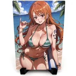 One Piece Nami Sexy Bikini Anime Waifu Girl Doujin Lewd Goddess Story Art Card - Image 1