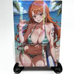 One Piece Nami Sexy Bikini Anime Waifu Girl Doujin Lewd Goddess Story Art Card - Image 2