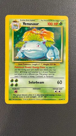 Pokemon Card Venusaur 15/102 Holo Rare Base Set 1999-2000 Ungraded - Image 1