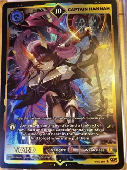 Captain Hannah 10 Holo 1st Edition Awakened Worlds Card GamerSupps VCard 015/250 - Image 1