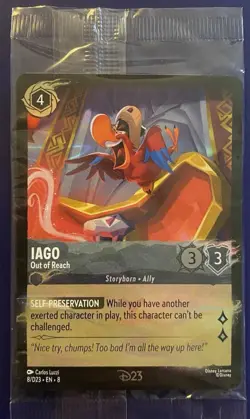 New Disney Lorcana D23 2025 Gold Member Exclusive Gift Iago 8/ Foil Promo Card - Image 1