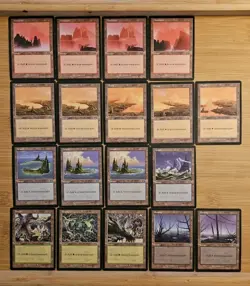 Vintage Land Lot Magic The Gathering Urza's Saga 18 Lands Light Play - Image 1