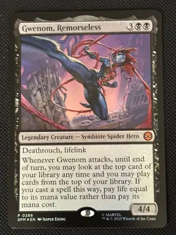 Gwenom Remorseless 0286 Promo Foil Marvel Spider-Man Gift Box MTG Magic - Image 1