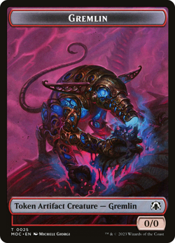 GREMLIN // TREASURE TOKEN x4 mtg NM Commander March of The Machine - Image 1