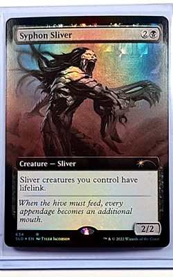 2022 MTG Magic the Gathering Secret Lair Drop Extended Art Foil Syphon Sliver - Image 1