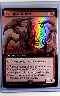 2022 MTG Magic the Gathering Secret Lair Extended Art Foil 646 Two Headed Sliver - Image 1