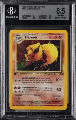 1999 POKEMON JUNGLE 1ST ED #3 FLAREON BGS 8.5 - Image 1