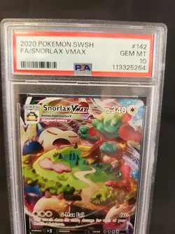 2020 POKEMON SWORD & SHIELD #142 FULL ART/SNORLAX VMAX PSA 10 - Image 2