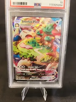 2020 POKEMON SWORD & SHIELD #142 FULL ART/SNORLAX VMAX PSA 10 - Image 3