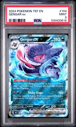 2024 POKEMON TEF EN-TEMPORAL FORCES #104 GENGAR EX PSA 9 - Image 1
