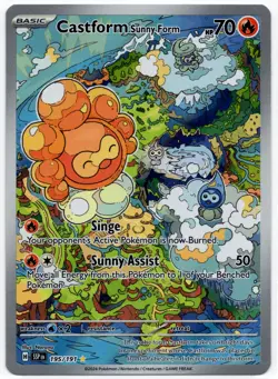 Pokemon - Surging Sparks Castform Sunny Form Illustration Rare 195/191 NM - Image 1