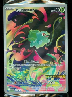 Pokemon BULBASAUR 133/132 - Mega Evolution ILLUSTRATION RARE - BOX TOPPER SEALED - Image 1