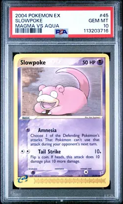 2004 POKEMON EX TEAM MAGMA VS TEAM AQUA #45 SLOWPOKE PSA 10 - Image 1